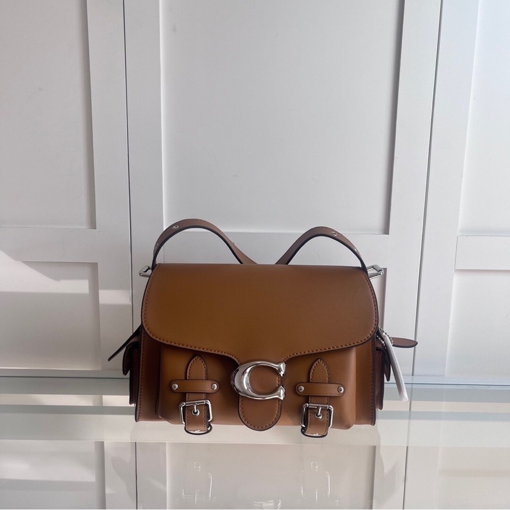 Coach Tabby Brown Utility Flap Crossbody Bag